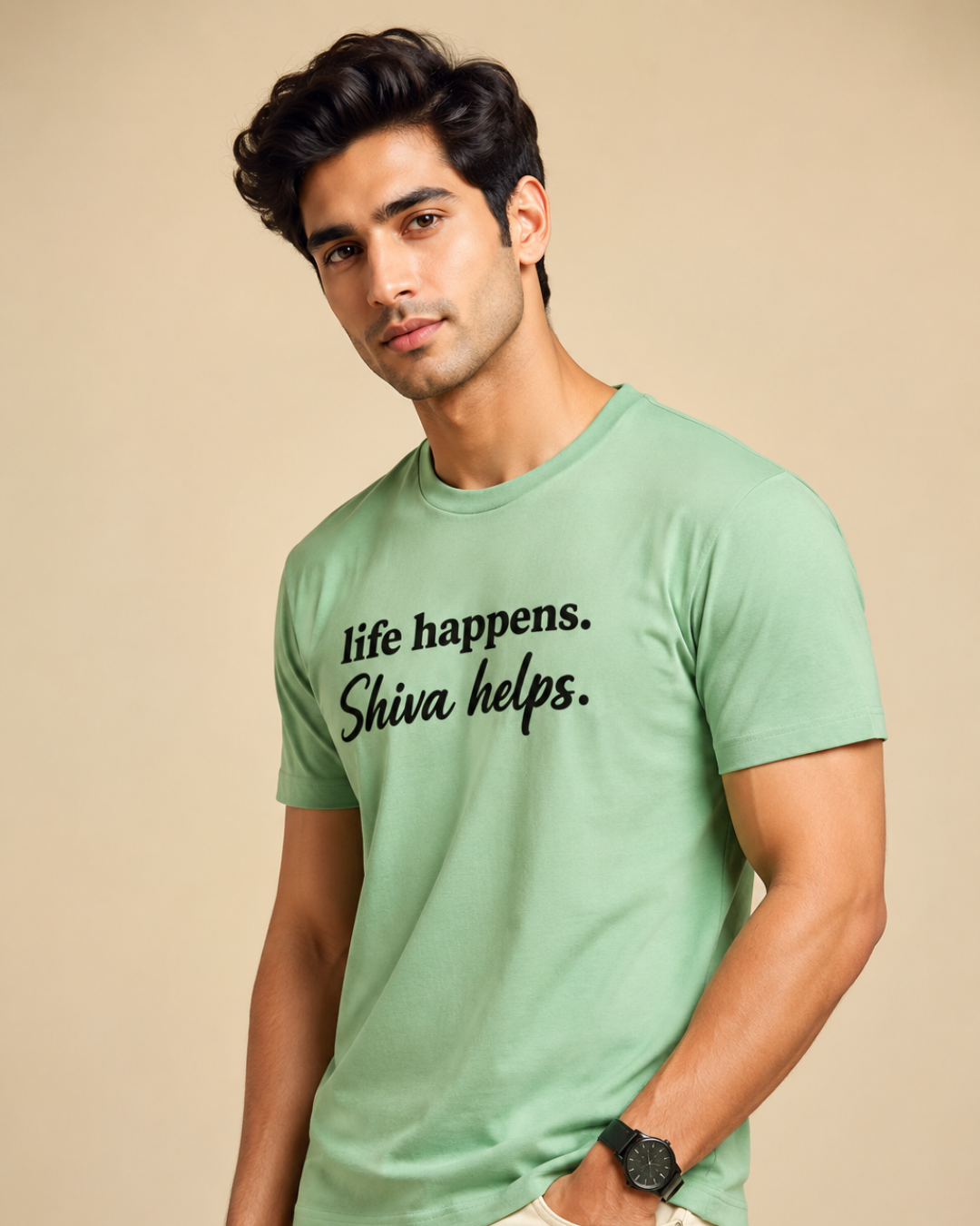 "life happens. Shiva helps." Unisex T-Shirt