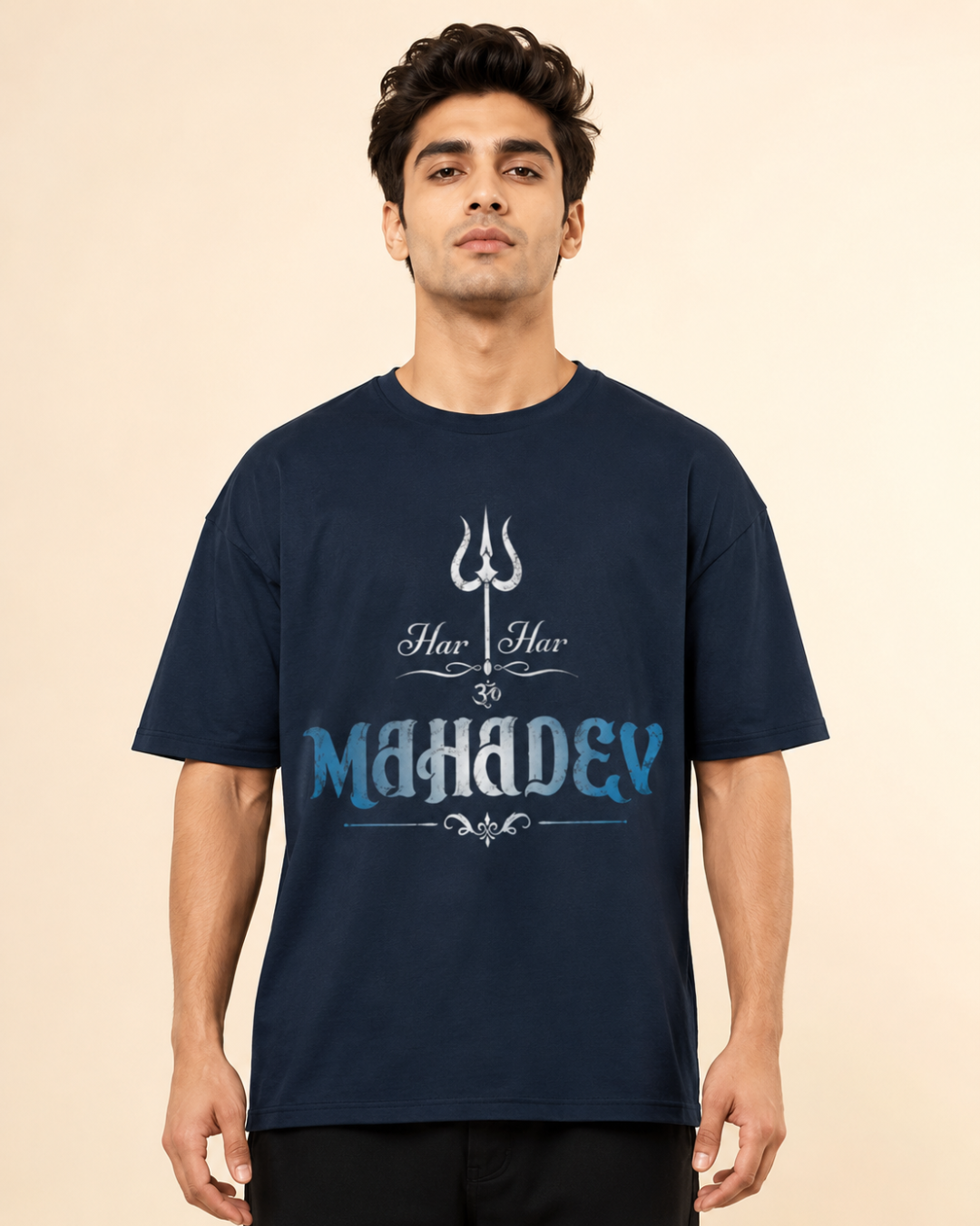 "Har Har Mahadev" Trishul Oversized T-Shirt