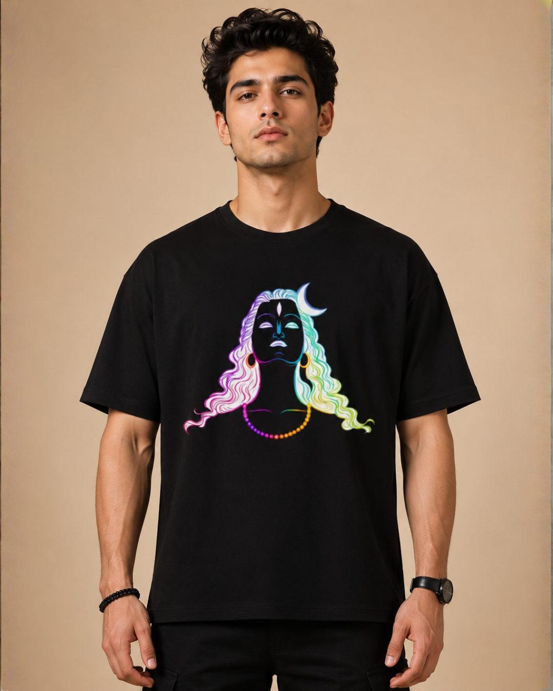 "Śiva — Adi-yogi" Neon Art Unisex T-Shirt