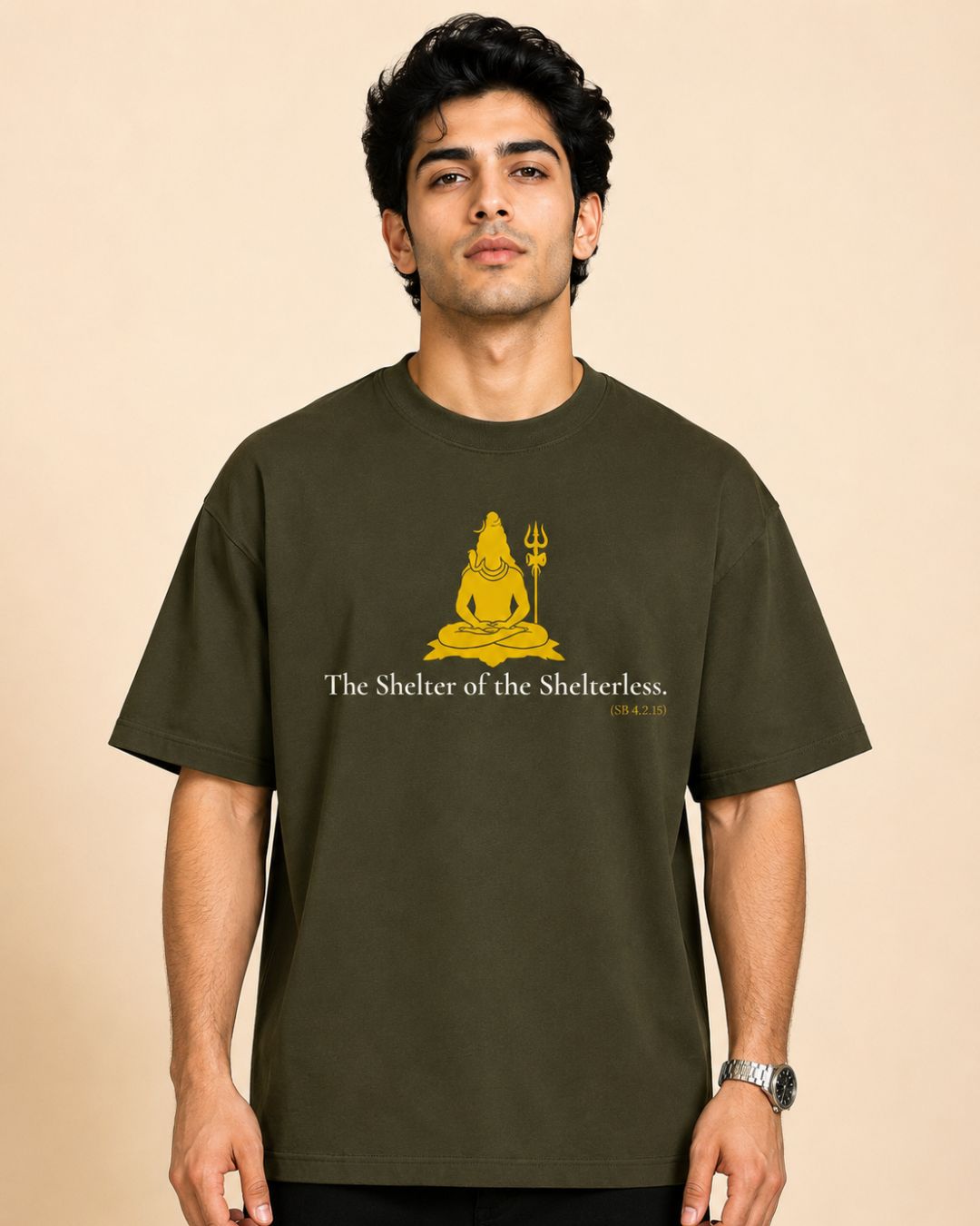 "Shelter of the Shelterless" Lord Śiva Oversized T-Shirt.