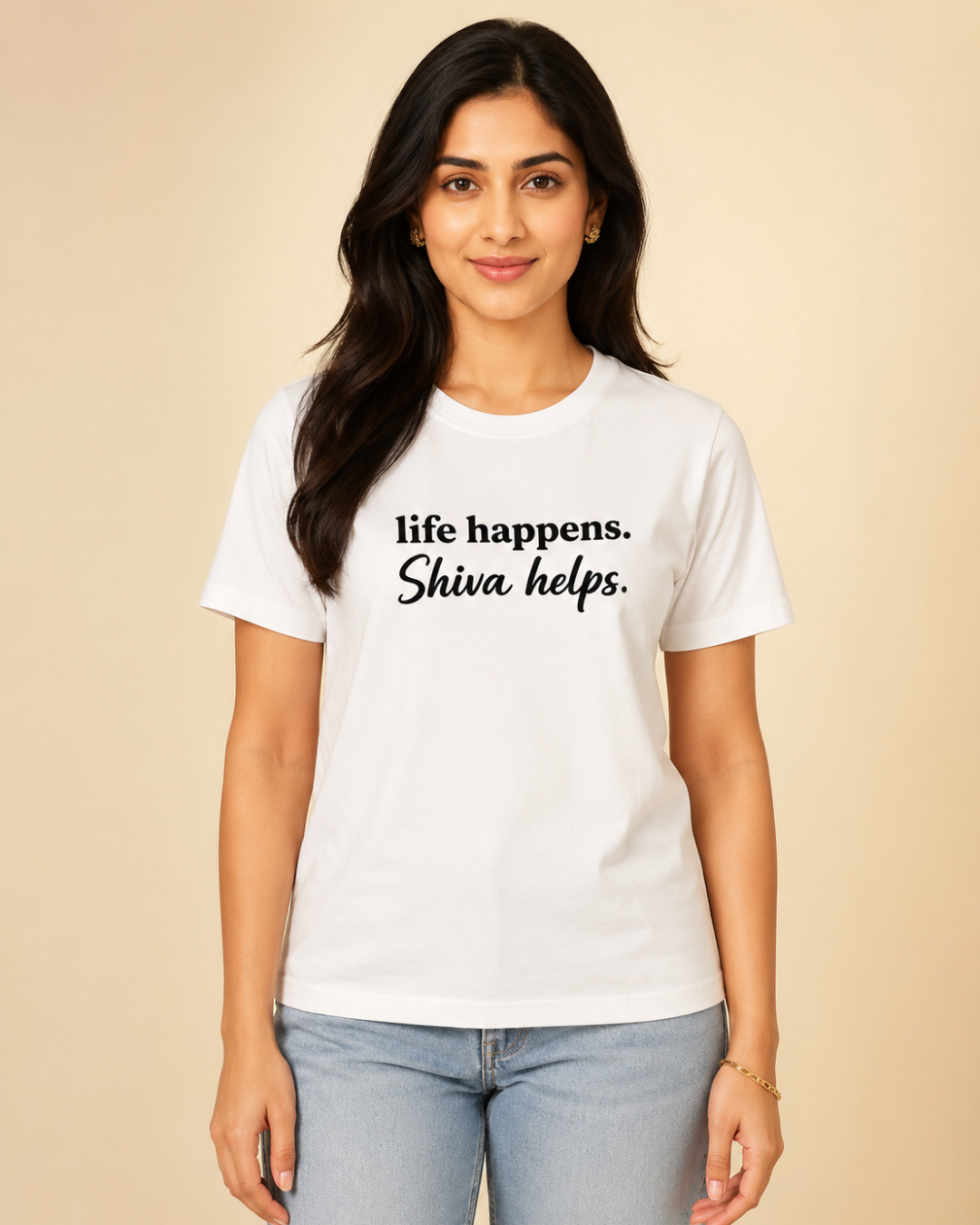 "life happens. Shiva helps." Unisex T-Shirt