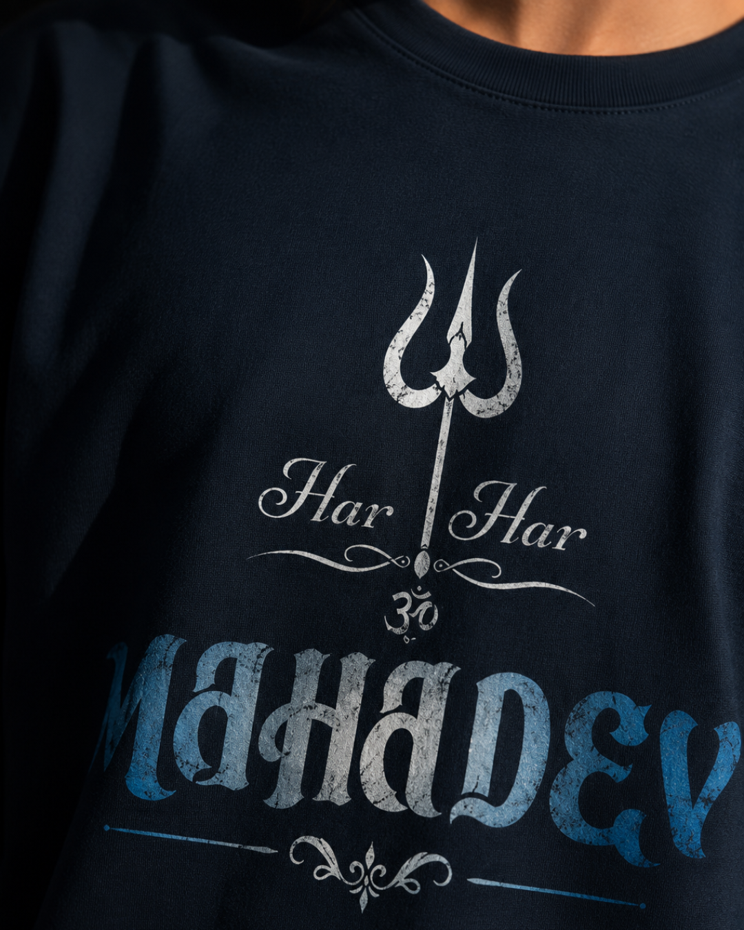 "Har Har Mahadev" Trishul Oversized T-Shirt