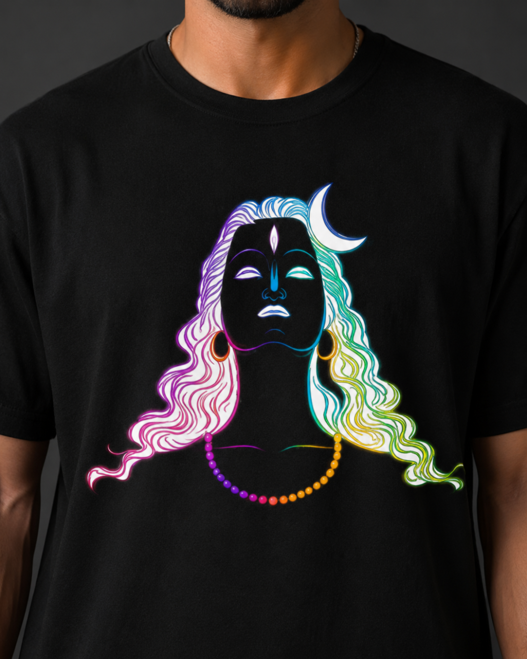 "Śiva — Adi-yogi" Neon Art Unisex T-Shirt