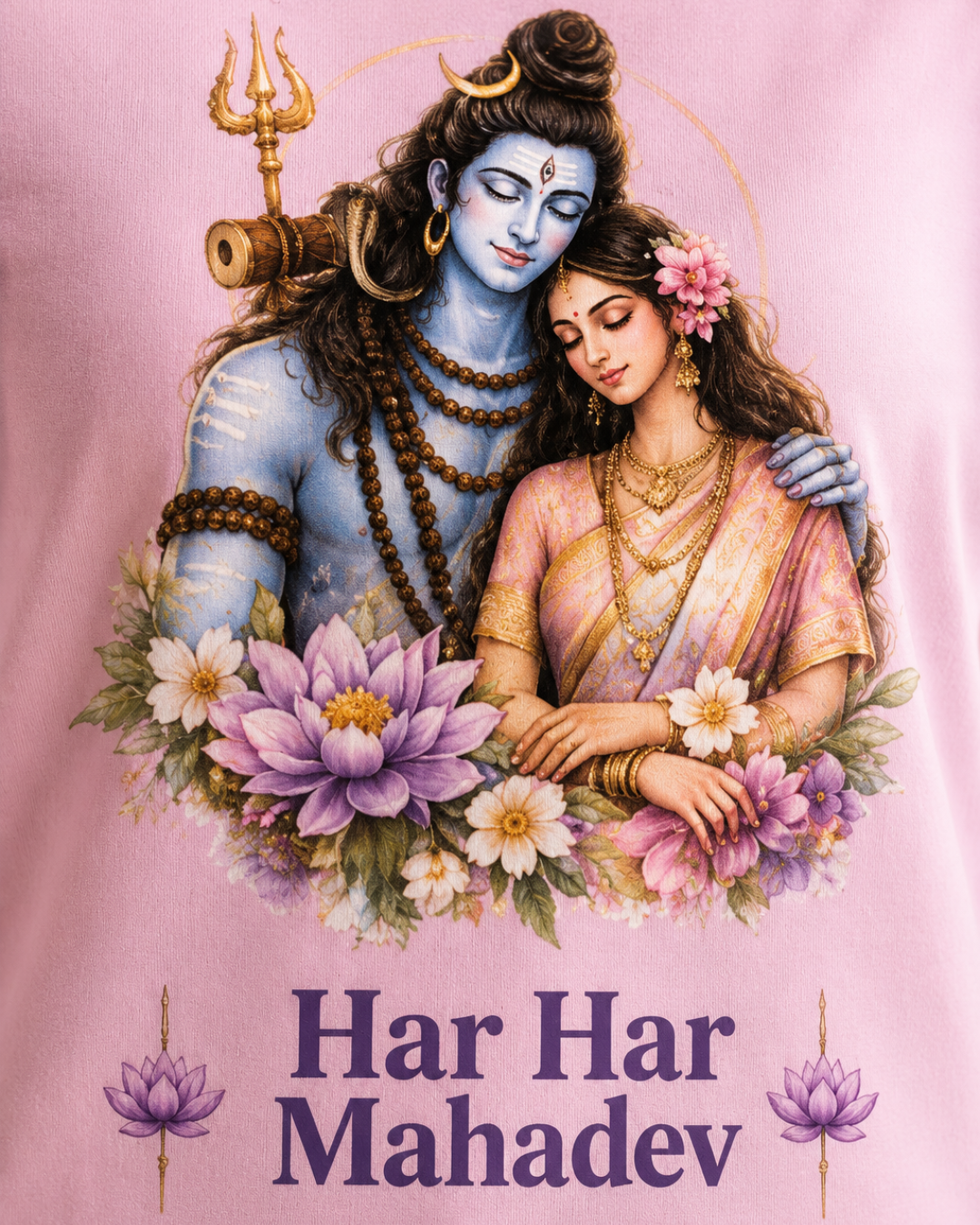 "Har Har Mahadev" Shiva-Pārvatī Unisex T-Shirt