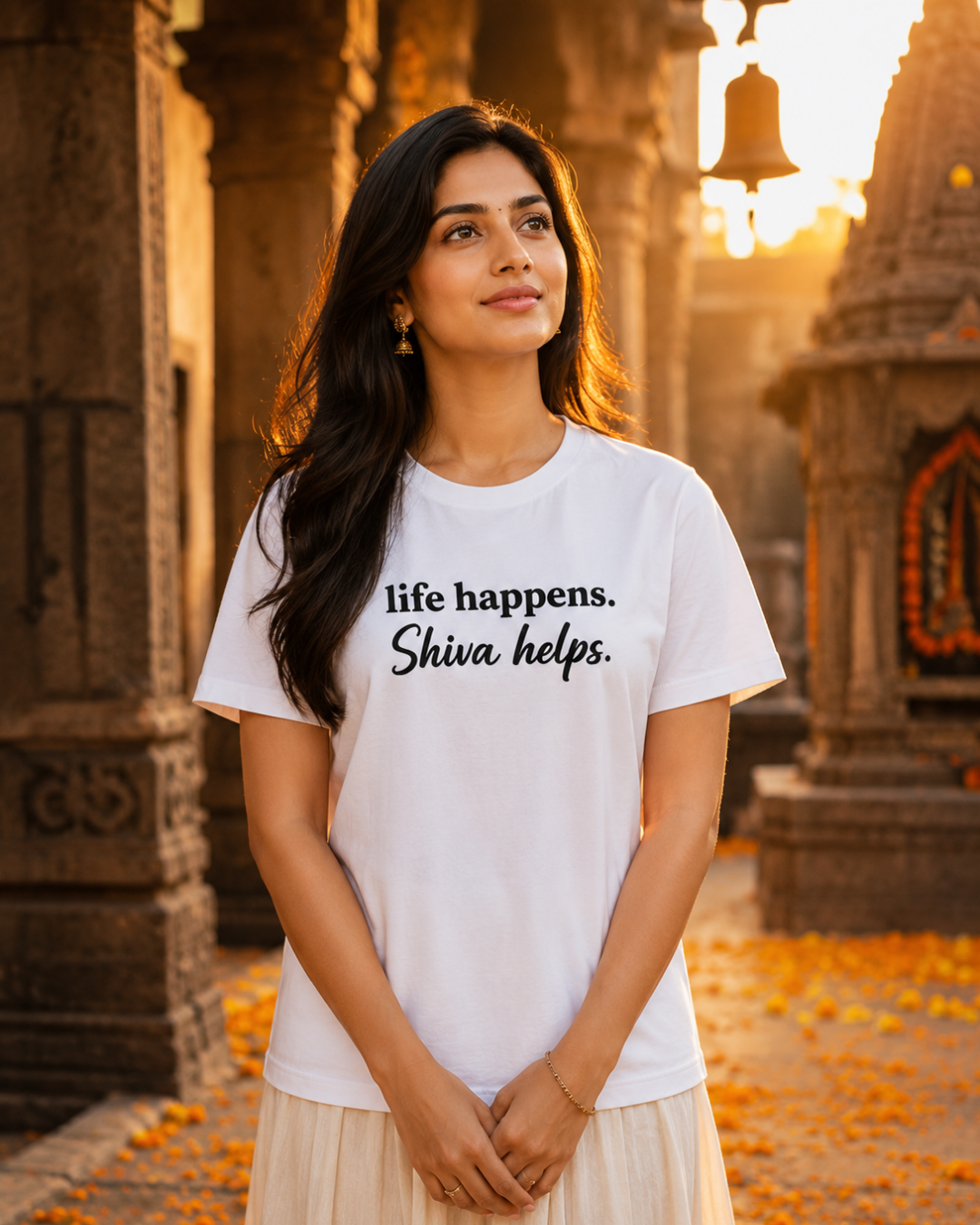 "life happens. Shiva helps." Unisex T-Shirt