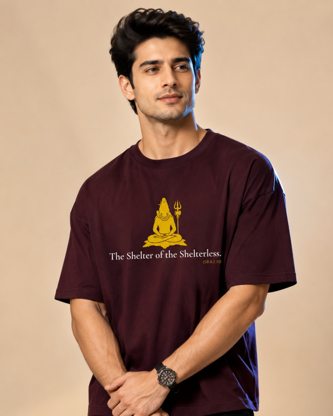 "Shelter of the Shelterless" Lord Śiva Oversized T-Shirt.