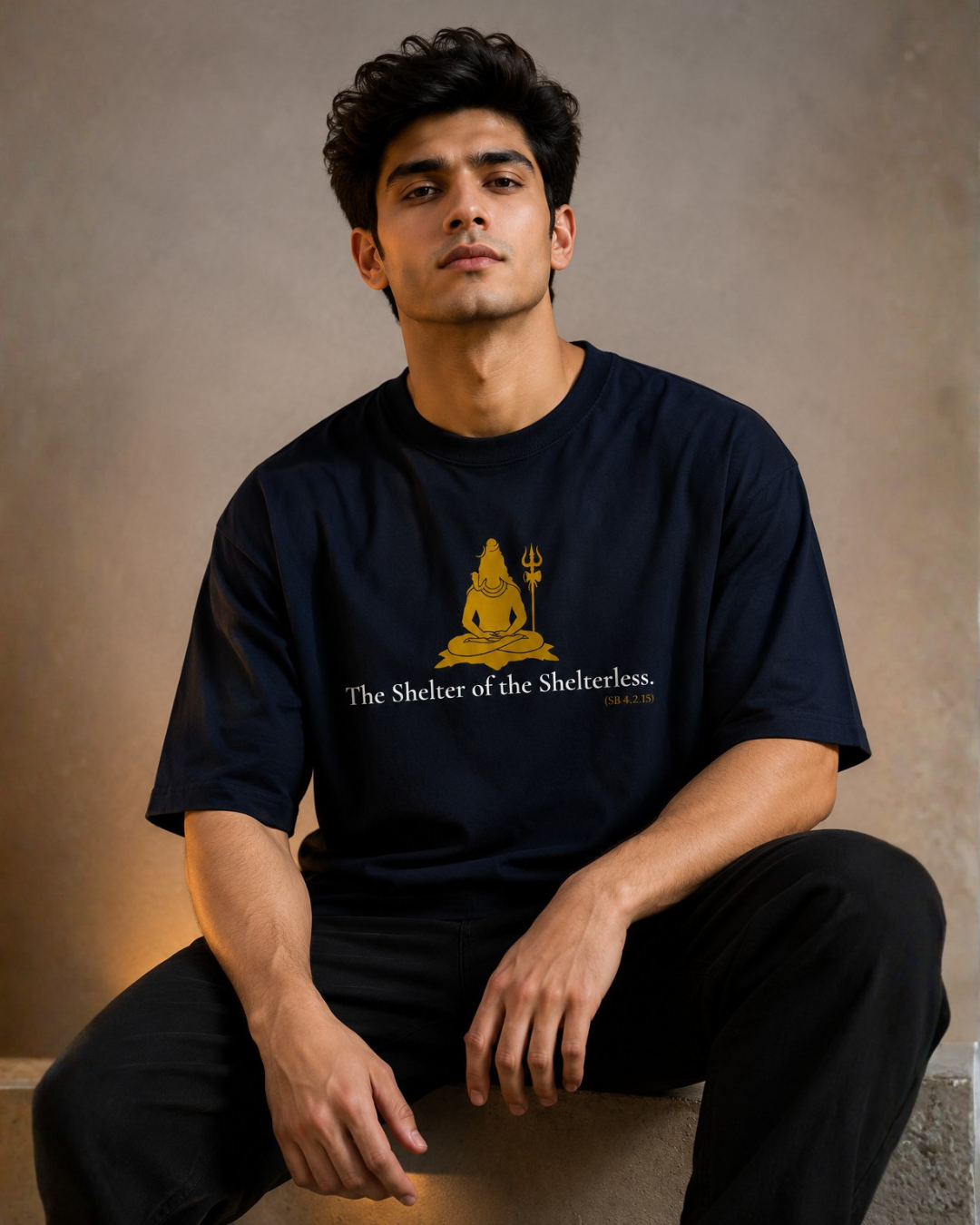 "Shelter of the Shelterless" Lord Śiva Oversized T-Shirt.