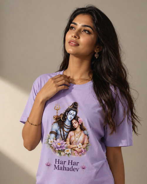 "Har Har Mahadev" Shiva-Pārvatī Unisex T-Shirt