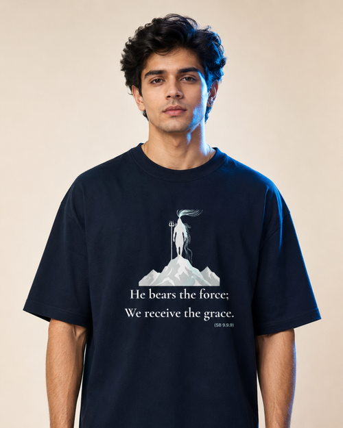 "He Bears the Force" Lord Śiva Gangadhara Oversized T-Shirt.