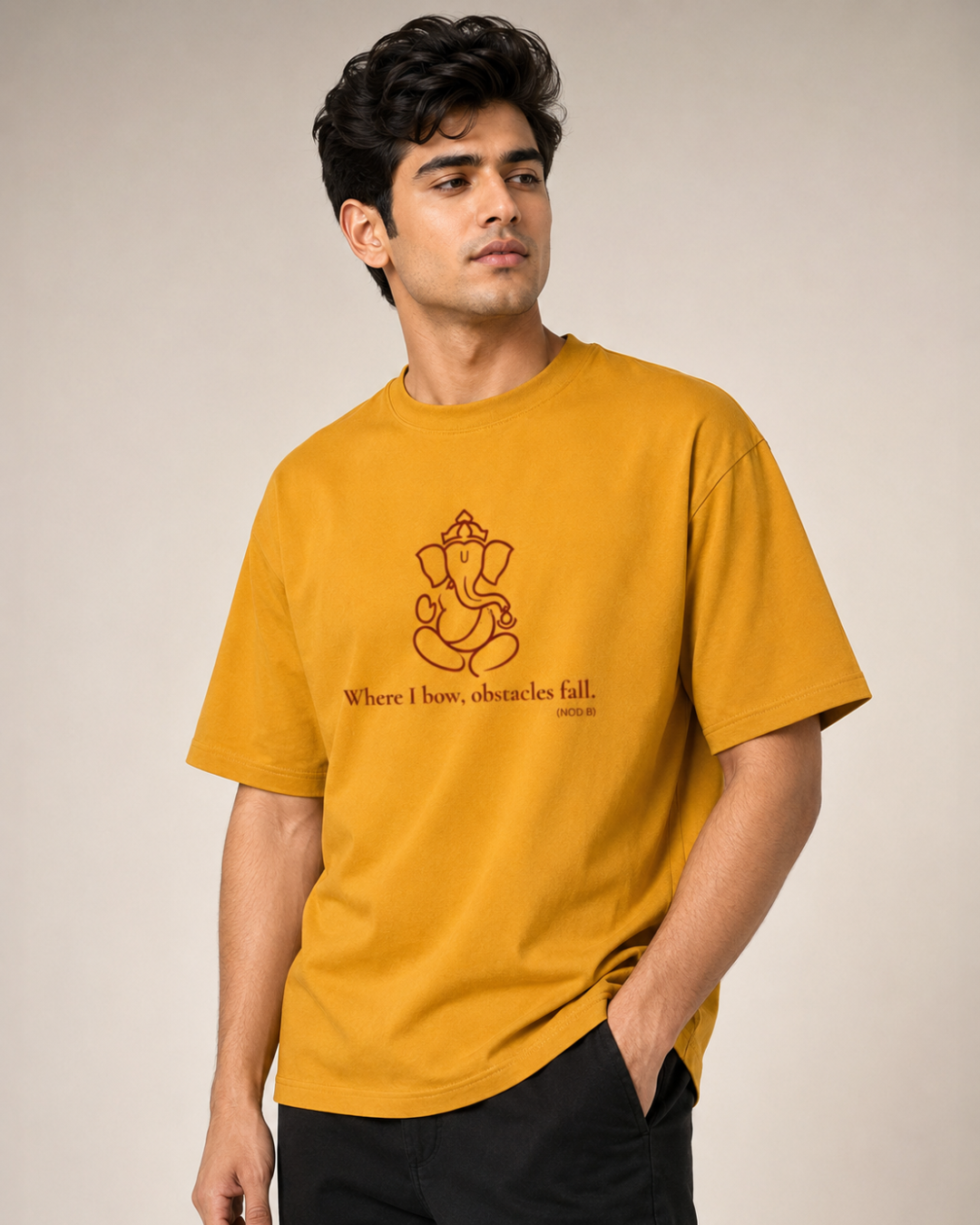 "Where I Bow, Obstacles Fall." Lord Gaṇapati Unisex T-Shirt