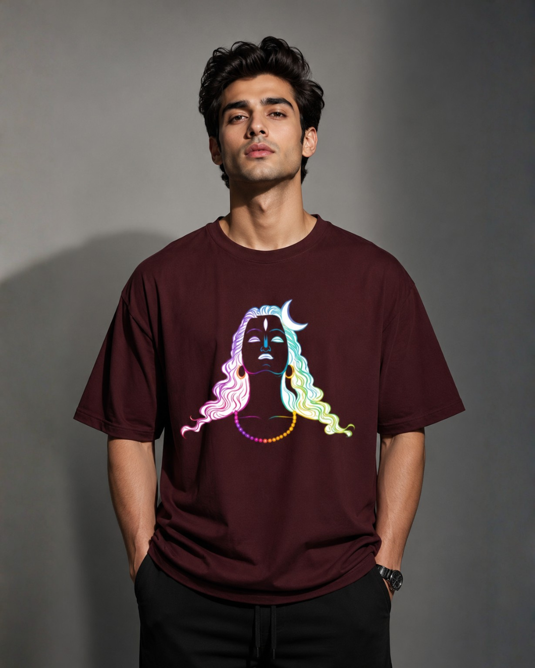 "Śiva — Adi-yogi" Neon Art Unisex T-Shirt