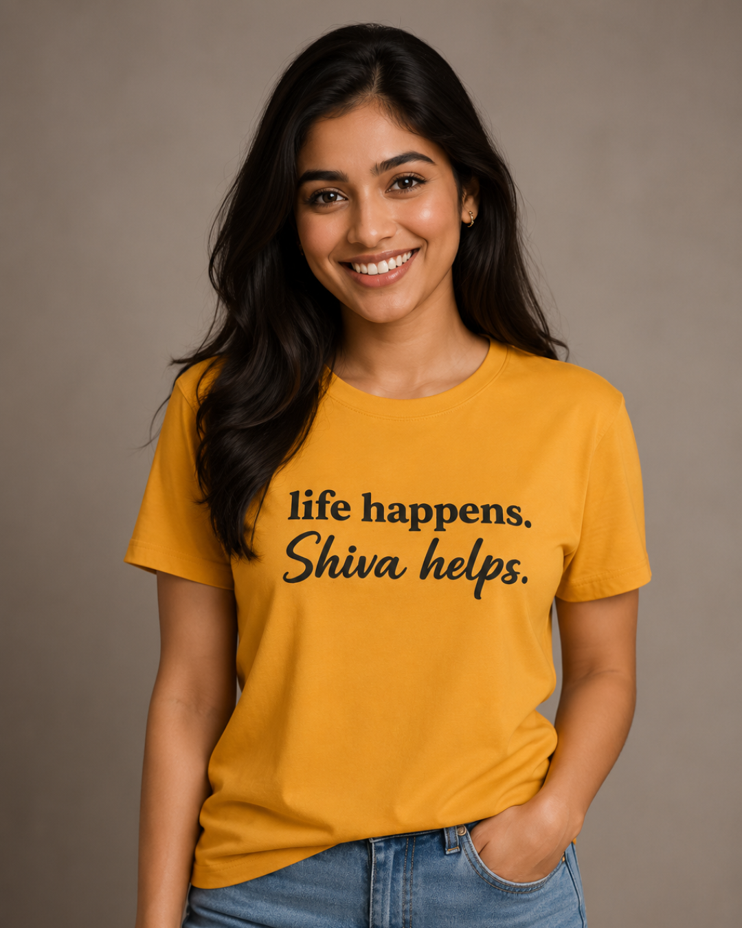 "life happens. Shiva helps." Unisex T-Shirt