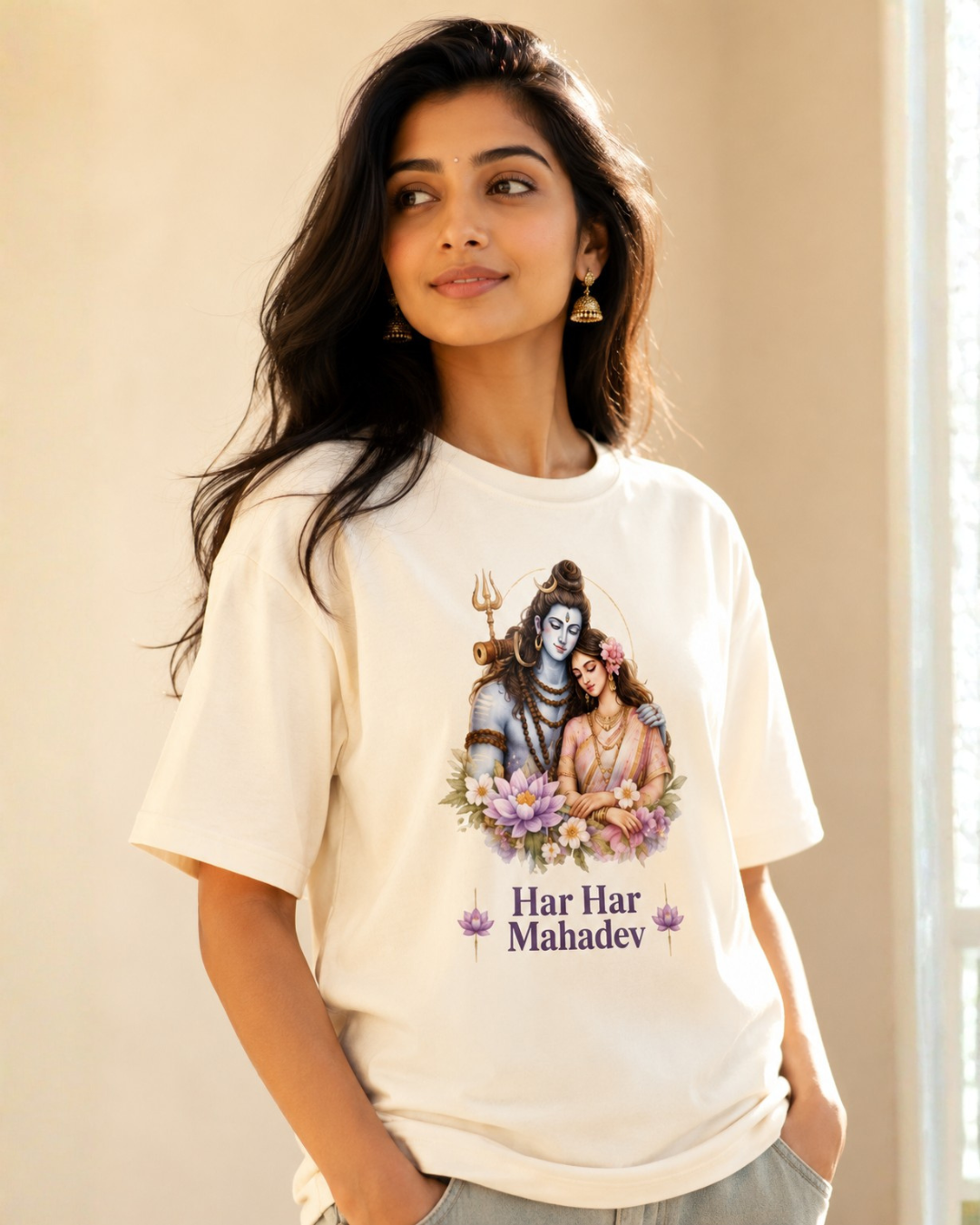 "Har Har Mahadev" Shiva-Pārvatī Unisex T-Shirt
