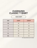 Oversized t-shirt size chart in inches – chest and length for XS to 2XL.png