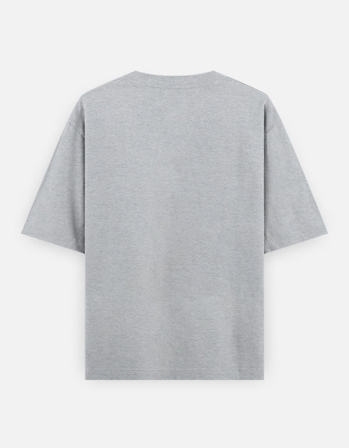 Dressed in Ashes Shiva grey melange oversized t-shirt back