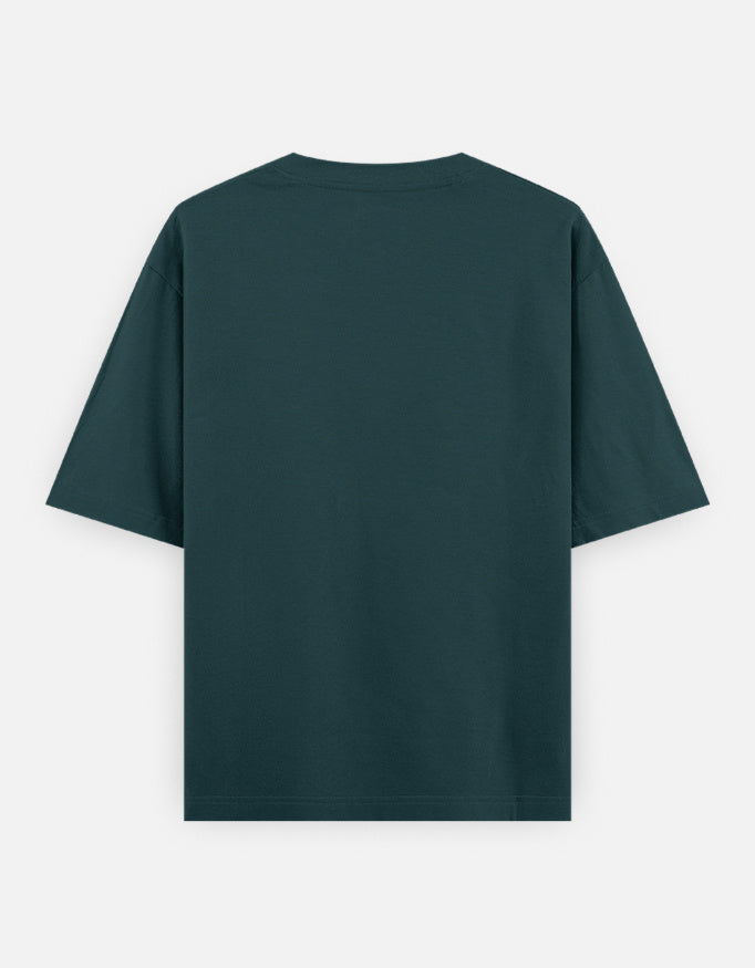 I never change petrol blue oversized t-shirt back.jpg