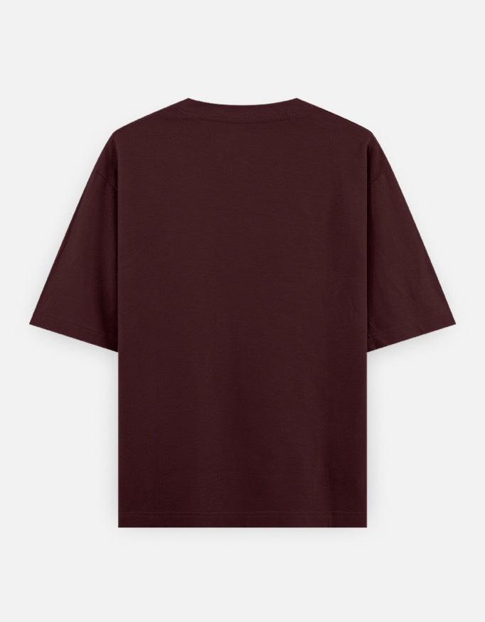 Om-kara maroon oversized t-shirt back