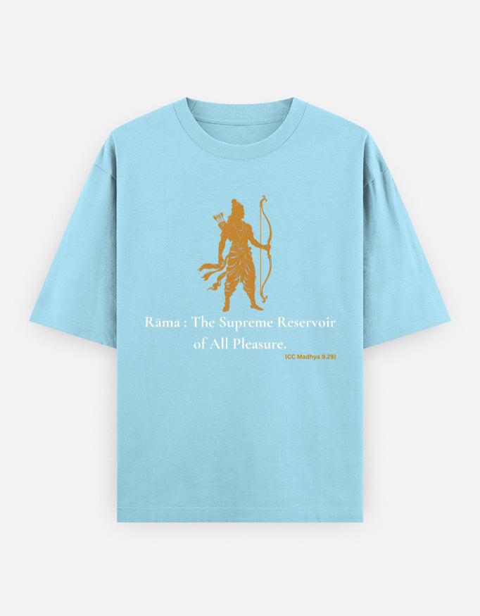 Rama Supreme Reservoir of All Pleasure print baby blue oversized t-shirt front