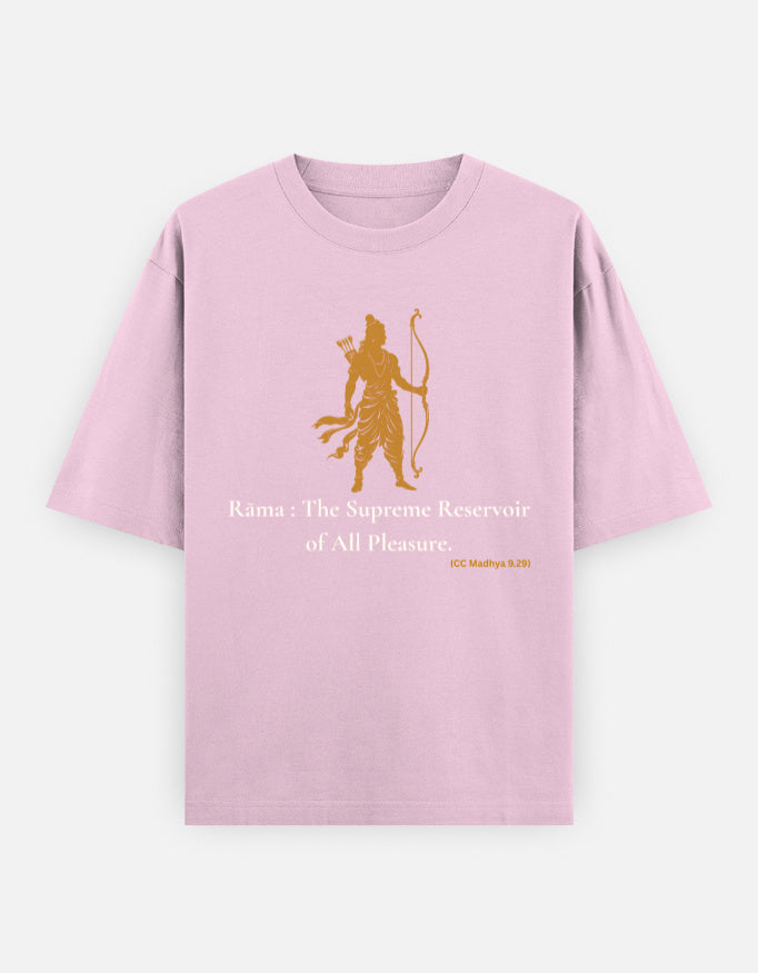 Rama Supreme Reservoir of All Pleasure print light baby pink oversized t-shirt front