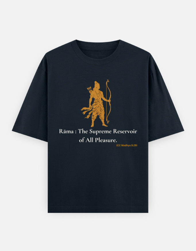 Rama Supreme Reservoir of All Pleasure print navy blue oversized t-shirt front