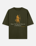 Rama Supreme Reservoir of All Pleasure print olive green oversized t-shirt front