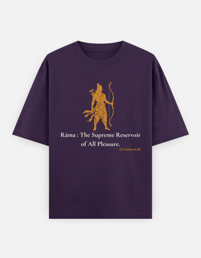 Rama Supreme Reservoir of All Pleasure print purple oversized t-shirt front
