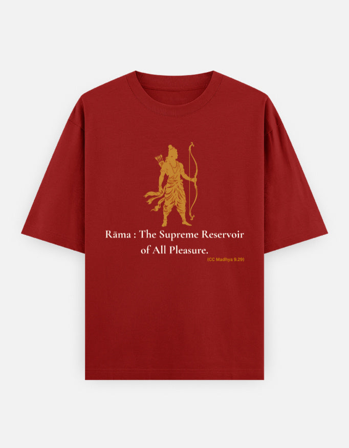 Rama Supreme Reservoir of All Pleasure print red oversized t-shirt front