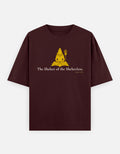 Shelter of the Shelterless Shiva print maroon oversized t-shirt front
