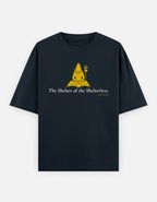 Shelter of the Shelterless Shiva print navy blue oversized t-shirt front